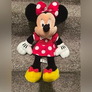 MINNIE MOUSE Disney Parks Large 20" Plush Stuffed Animal Toy Red Polka Dot Dress